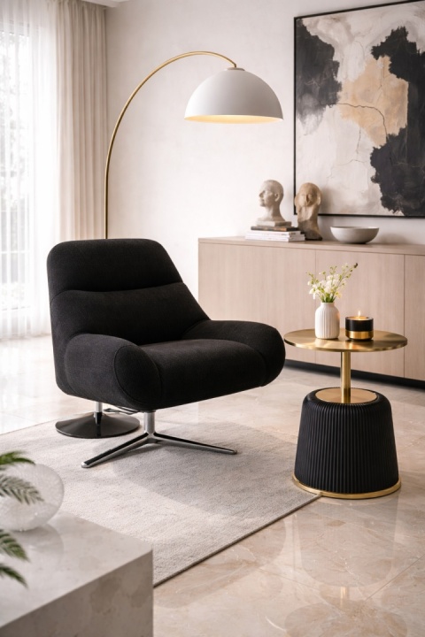 KARE stolik pomocniczy ENDLESS VEGAS 40 czarny złoty