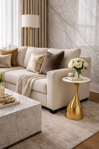 KARE stolik pomocniczy SPACEY 36 złoty