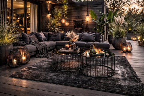 KARE zestaw stolików kawowych/tarasowych WIRE czarny