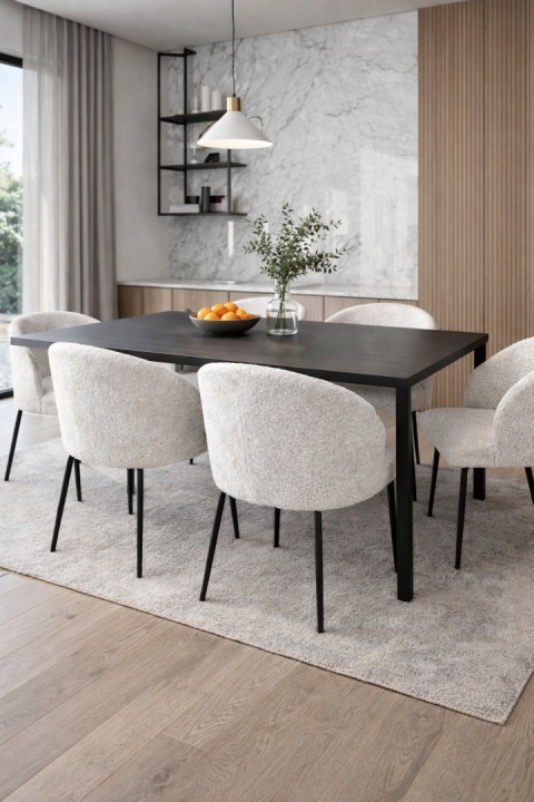 Krzesło GRETA białe tapicerowane nowoczesne