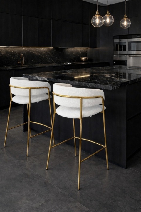 Krzesło barowe hoker DELTA 65 białe tapicerowane