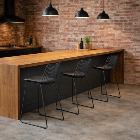 Krzesło barowe hoker MILES czarne 76