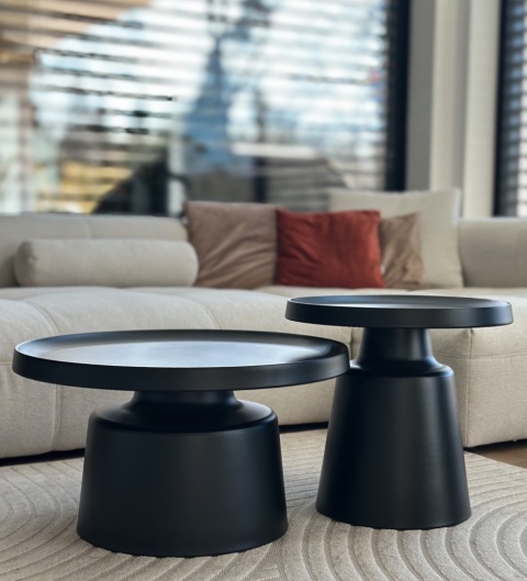 Stolik kawowy ROOK large 70 cm czarny metal