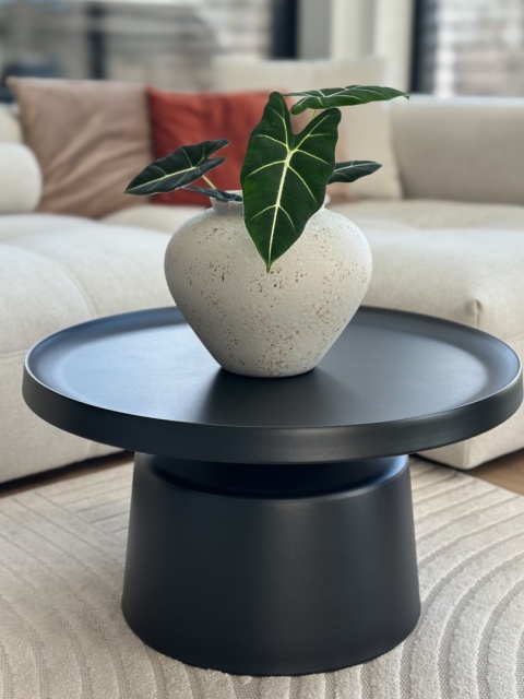 Stolik kawowy ROOK large 70 cm czarny metal