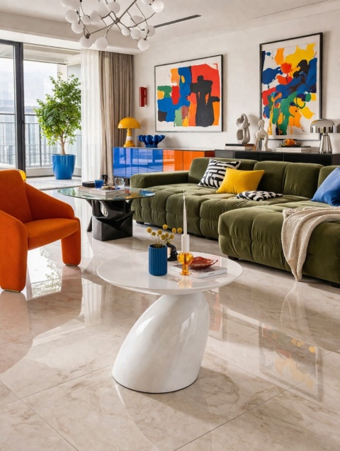 Stolik kawowy/pomocniczy FUNGO biały gloss - włókno szklane