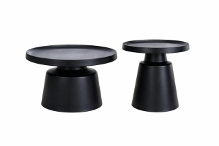 Zestaw stolików ROOK 70 cm + 50 cm czarny metal