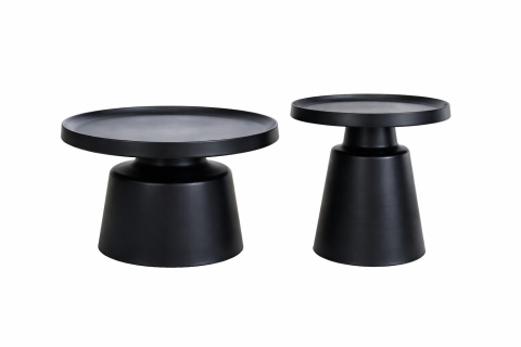 Zestaw stolików ROOK 70 cm + 50 cm czarny metal