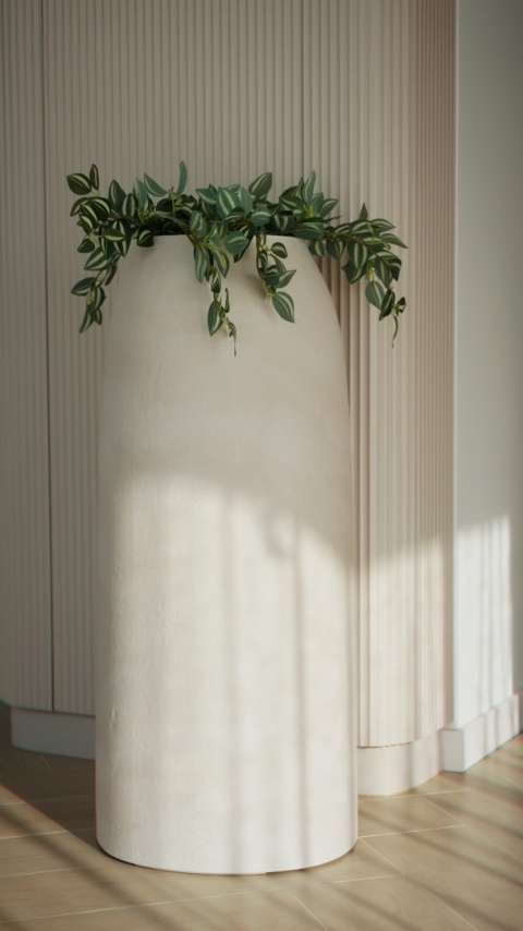 EARTH High, donica wysoka, strukturalna, nieregularna forma śr. 46cm x wys.100cm
