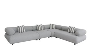 MaMaison sofa narożna ogrodowa ALEXANDER 4 szara (poduszki i pokrowiec w zestawie)