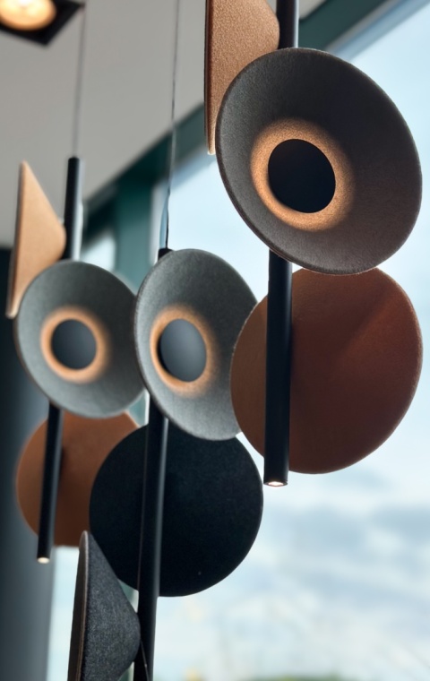 LAMPA WISZACA PURO EARTH YELLOW&GREY