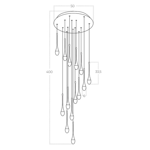 Lampa wisząca na antresolę, 400cm czarna