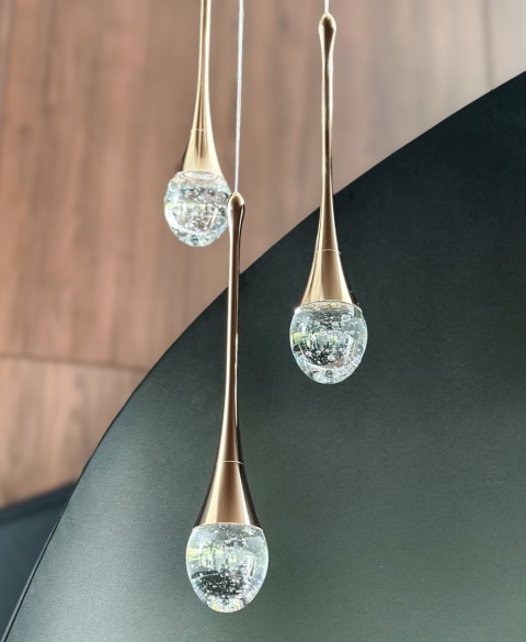 Lampa wisząca na antresolę, 400cm złota, żyrandol
