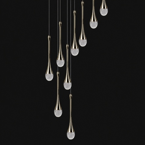 Lampa wisząca na antresolę, 400cm złota, żyrandol