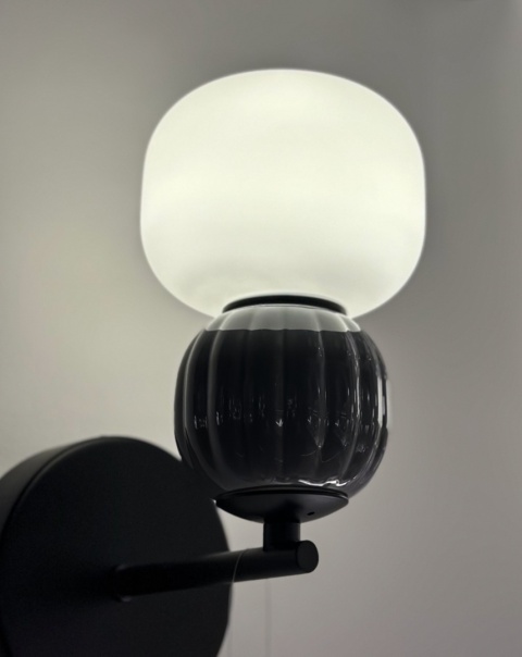 KINKIET MODERN 5W, OPAL + DARK GREY