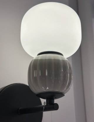 KINKIET MODERN 5W, OPAL + DARK GREY