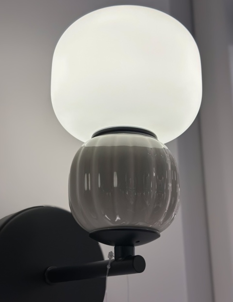 KINKIET MODERN 5W, OPAL + DARK GREY