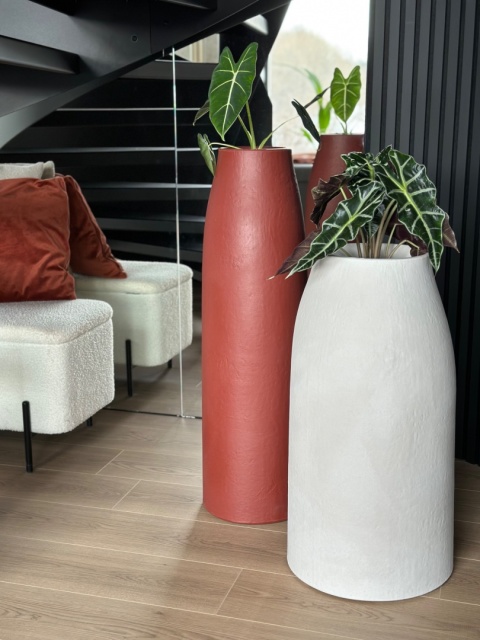 Donica EARTH Middle śr. 38cm x wys. 70cm, wysoka, strukturalna, nieregularna forma