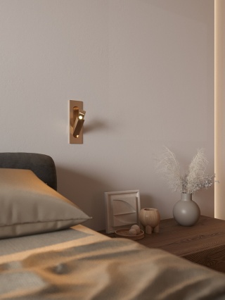 KINKIET PODTYNKOWY LIBRA, MOSIĄDZ SZCZOTKOWANY