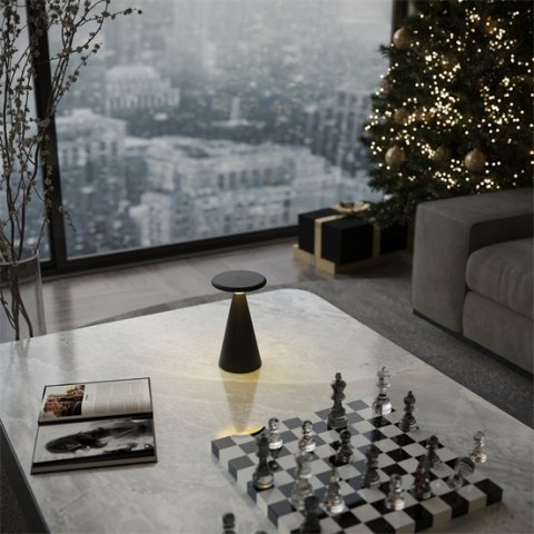 LAMPA STOŁOWA FUNGHI CZARNA 20cm, IP44