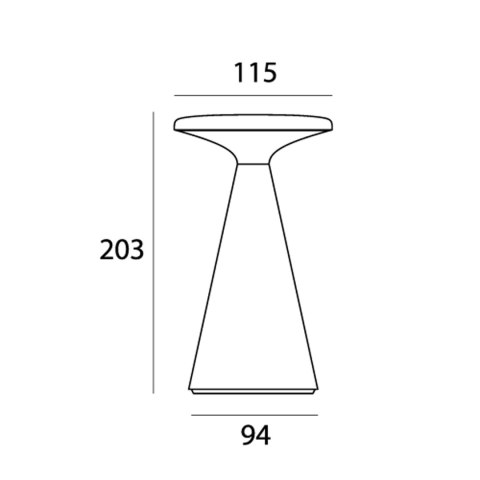 LAMPA STOŁOWA FUNGHI CZARNA 20cm, IP44