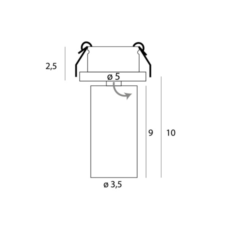 LAMPA SUFITOWA HALO C PODTYNKOWA, BIAŁA