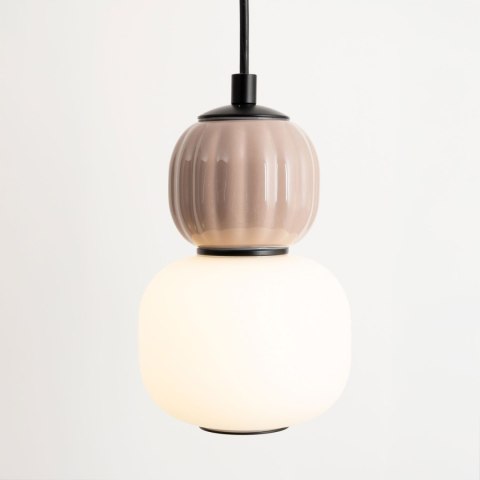 LAMPA WISZACA MODERN 5W, OPAL + MEDIUM BROWN