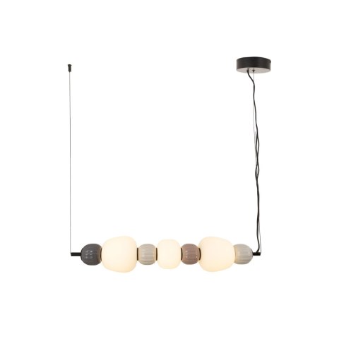 LAMPA WISZACA MODERN 28W, OPAL + DARK GREY+MEDIUM BROWN+LIGHT GREY