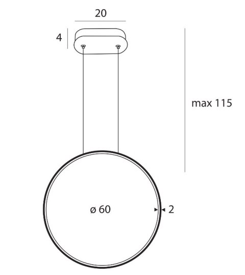 LAMPA WISZĄCA VISUAL VER, CZARNA 60cm