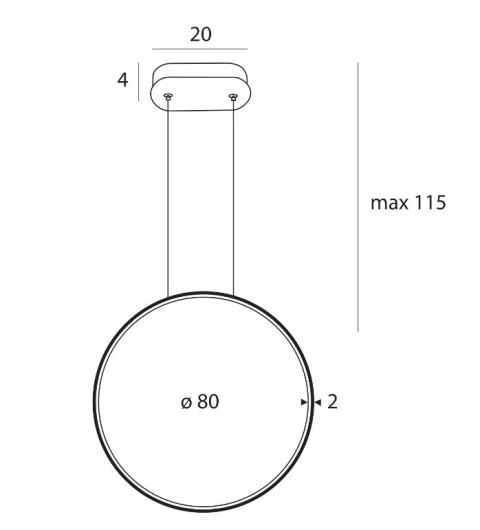 LAMPA WISZĄCA VISUAL VER, CZARNA 80cm