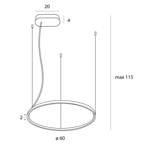 LAMPA WISZĄCA VISUAL HOR, BIAŁA 60cm