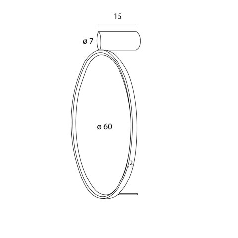 KINKIET VISUAL, CZARNY 60cm