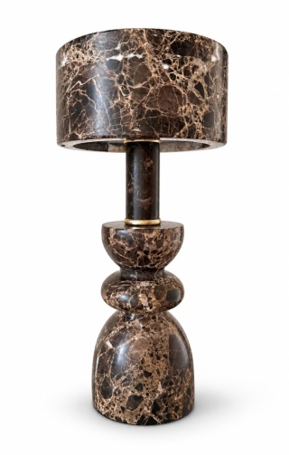 LIA BROWN MARBLE – bezprzewodowa lampa stołowa z naturalnego marmuru LED