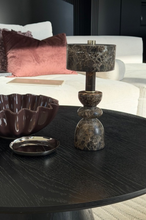 LIA BROWN MARBLE – bezprzewodowa lampa stołowa z naturalnego marmuru LED