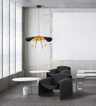 Fotel FLESSI czarny, ekoskóra, modernistyczny