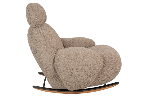 Fotel bujany PLUSH TEDDY ciemny beżowy tapicerowany