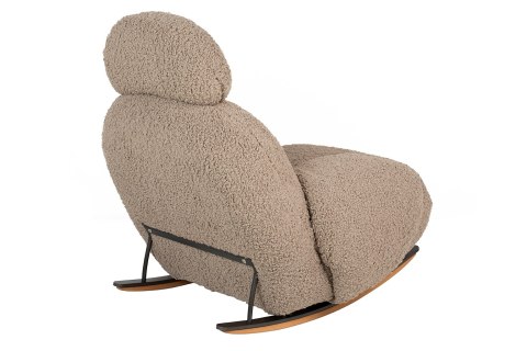 Fotel bujany PLUSH TEDDY ciemny beżowy tapicerowany