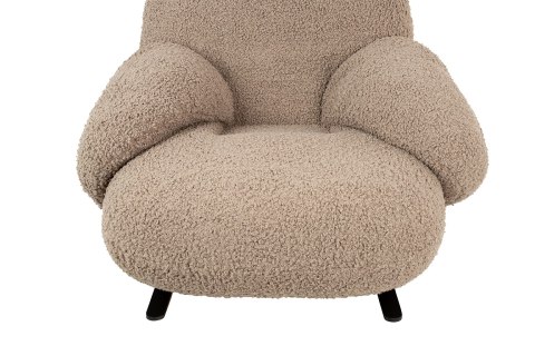 Fotel bujany PLUSH TEDDY ciemny beżowy tapicerowany