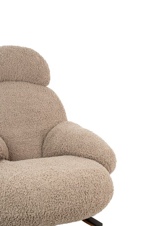 Fotel bujany PLUSH TEDDY ciemny beżowy tapicerowany