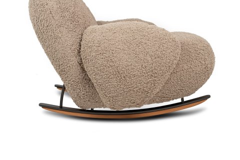 Fotel bujany PLUSH TEDDY ciemny beżowy tapicerowany