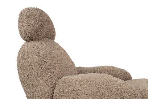 Fotel bujany PLUSH TEDDY ciemny beżowy tapicerowany
