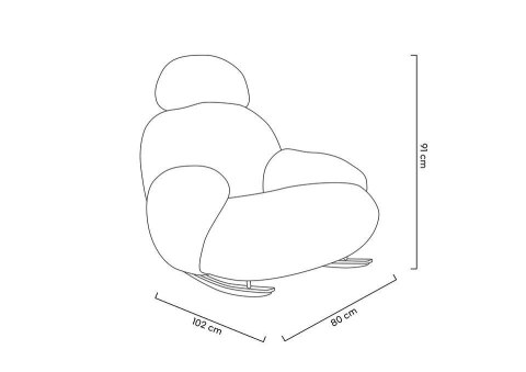 Fotel bujany PLUSH TEDDY ciemny beżowy tapicerowany