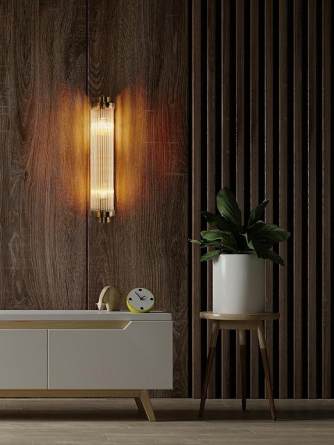 Lampa ścienna COLUMN 60 złota